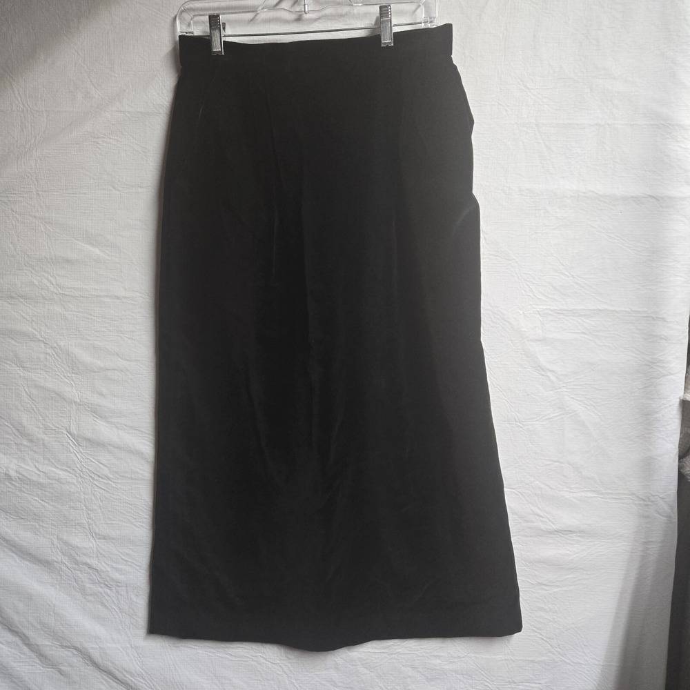 Vtg David Brooks Ltd Black Velvet Skirt with Pockets Size 14 Whimsey‎